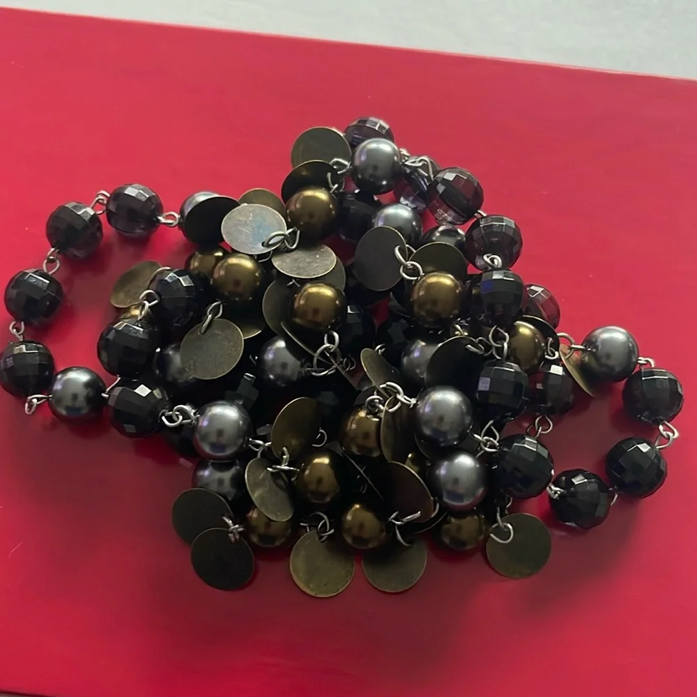 Beaded long necklace